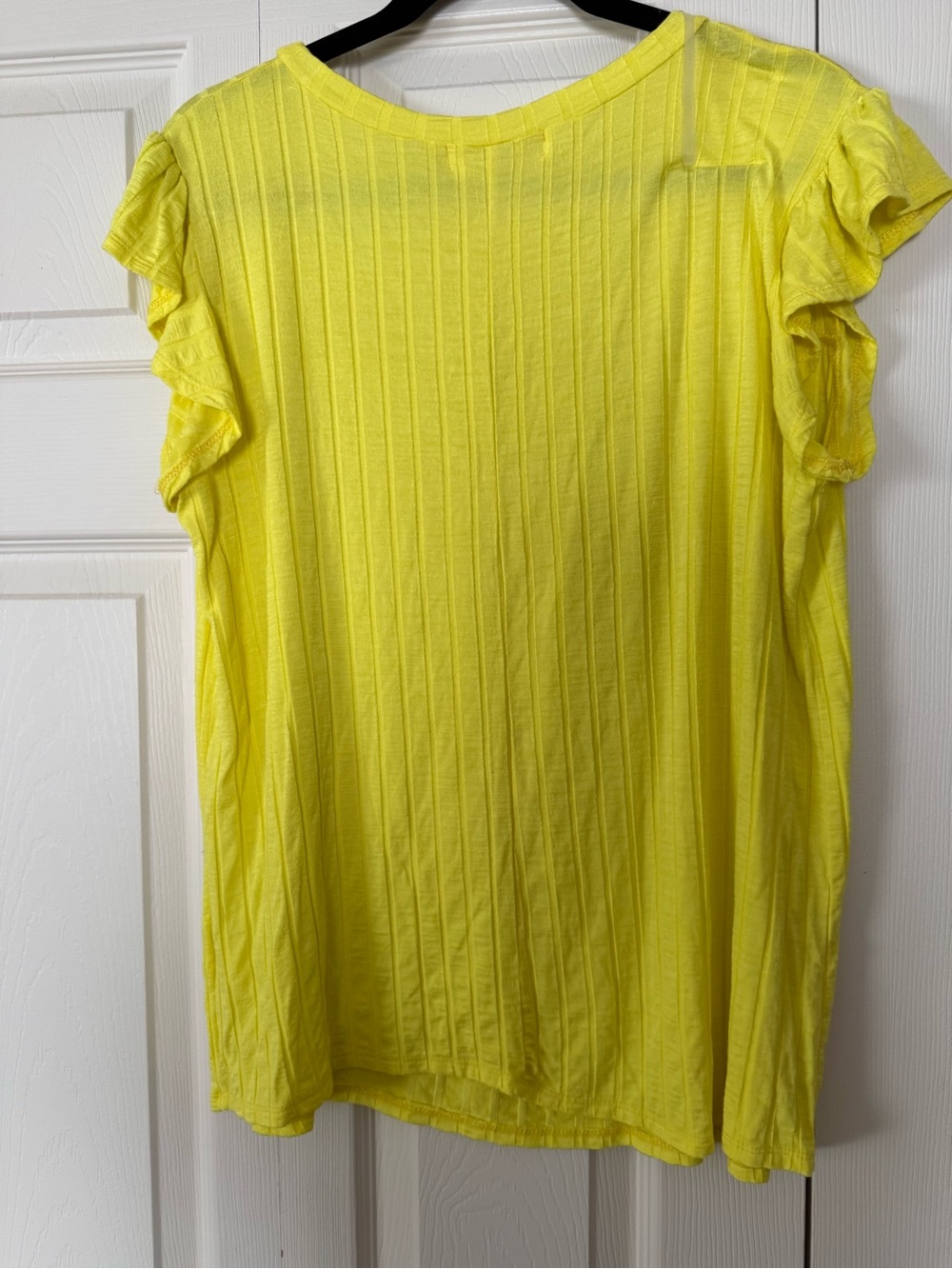 Haptics Bright Yellow Ruffled Short Sleeve Blouse - Picture 3 of 3